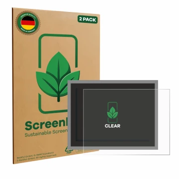 Front side of a product packaging with the brand logo ScreenLeaf. Next to it is the device Megger MFT-X1 shown with the corres