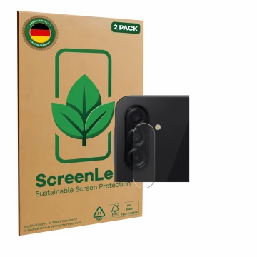 Front side of a product packaging with the brand logo ScreenLeaf. Next to it is the device Samsung Galaxy A26 5G Enterprise Ed