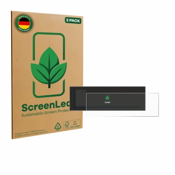 Front side of a product packaging with the brand logo ScreenLeaf. Next to it is the device EcoFlow DELTA 3 Plus shown with the