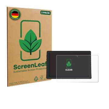 Front side of a product packaging with the brand logo ScreenLeaf. Next to it is the device Whitedeer A10PRO shown with the cor
