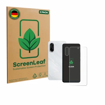 Front side of a product packaging with the brand logo ScreenLeaf. Next to it is the device OnePlus Nord CE 5 (Front+Camera) sh