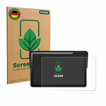 Front side of a product packaging with the brand logo ScreenLeaf. Next to it is the device Wonsidary W722 7