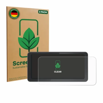 Front side of a product packaging with the brand logo ScreenLeaf. Next to it is the device Spedal CL871 6.25