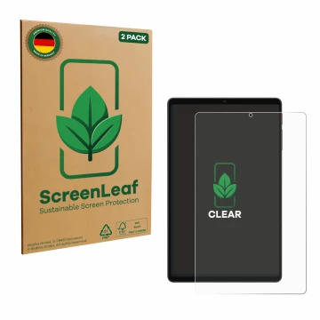 Front side of a product packaging with the brand logo ScreenLeaf. Next to it is the device Alldocube iPlay 70 mini Ultra shown