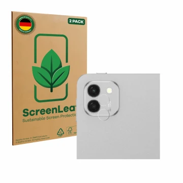 Front side of a product packaging with the brand logo ScreenLeaf. Next to it is the device Honor Magicpad 3 (ONLY Camera Lens)