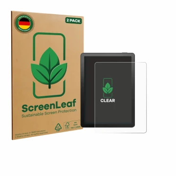 Front side of a product packaging with the brand logo ScreenLeaf. Next to it is the device Bigme B6 Color shown with the corre