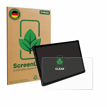 Front side of a product packaging with the brand logo ScreenLeaf. Next to it is the device FASTWD X609 T181-EEA 11