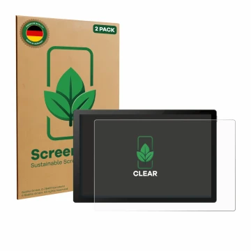 Front side of a product packaging with the brand logo ScreenLeaf. Next to it is the device EcoFlow PowerInsight shown with the