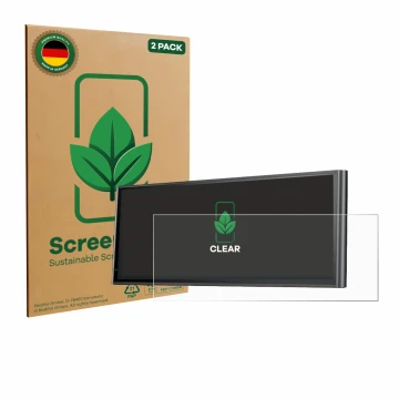 Front side of a product packaging with the brand logo ScreenLeaf. Next to it is the device Krunia 9.26