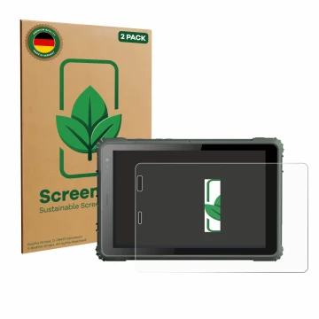 Front side of a product packaging with the brand logo ScreenLeaf. Next to it is the device Geshem MTK6877 shown with the corre