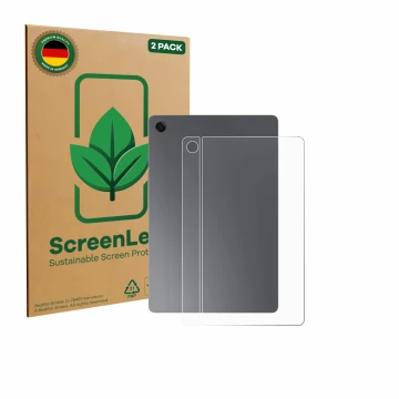 Front side of a product packaging with the brand logo ScreenLeaf. Next to it is the device Samsung Galaxy Tab A11 Plus 5G 11