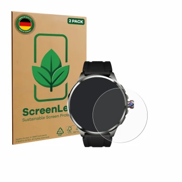 Front side of a product packaging with the brand logo ScreenLeaf. Next to it is the device Rogbid Model R2 Ultra shown with th
