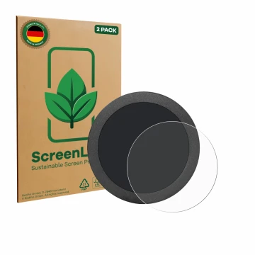 Front side of a product packaging with the brand logo ScreenLeaf. Next to it is the device Elecrow Display 2.8