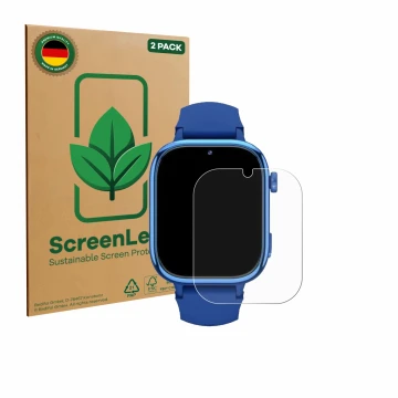 Front side of a product packaging with the brand logo ScreenLeaf. Next to it is the device Ruxingx T40 shown with the correspo