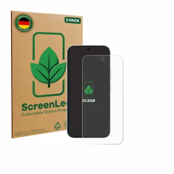 Front side of a product packaging with the brand logo ScreenLeaf. Next to it is the device Vivo S50 shown with the correspondi