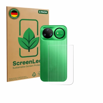 Front side of a product packaging with the brand logo ScreenLeaf. Next to it is the device Huawei Nova 15 Ultra (Back) shown w