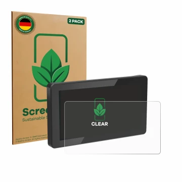 Front side of a product packaging with the brand logo ScreenLeaf. Next to it is the device Innovv N1 5.5