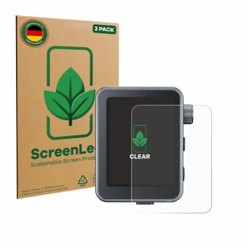 Front side of a product packaging with the brand logo ScreenLeaf. Next to it is the device Godox X3 Pro shown with the corresp