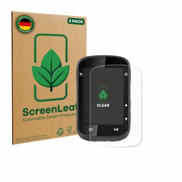 Front side of a product packaging with the brand logo ScreenLeaf. Next to it is the device CooSpo CS600-BK shown with the corr