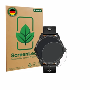 Front side of a product packaging with the brand logo ScreenLeaf. Next to it is the device Diesel Mini Daddy shown with the co