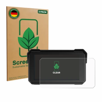 Front side of a product packaging with the brand logo ScreenLeaf. Next to it is the device GOHHDL A4058-AM39DE-GOH 5
