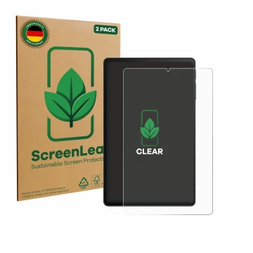 Front side of a product packaging with the brand logo ScreenLeaf. Next to it is the device Xiaomi Black Shark Gaming Tablet sh