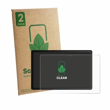 Front side of a product packaging with the brand logo ScreenLeaf. Next to it is the device Whitedeer WHTG1301 10.1