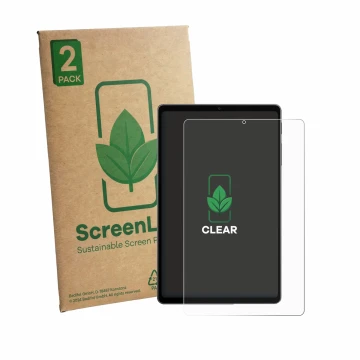 Front side of a product packaging with the brand logo ScreenLeaf. Next to it is the device Alldocube iPlay 80 mini Ultra shown