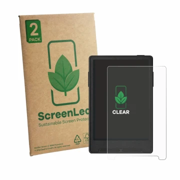 Front side of a product packaging with the brand logo ScreenLeaf. Next to it is the device Xteink X3 shown with the correspond