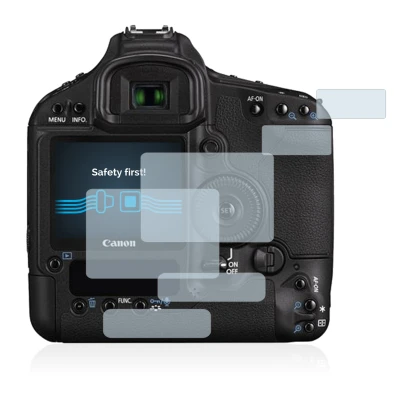 Image of the device Canon EOS 1D Mark III with a wide variety of screen protectors.