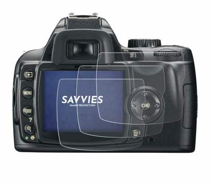 Image of the device Nikon D60 with a wide variety of screen protectors.