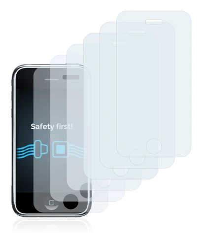 Image of the device Apple iPhone 3G with a wide variety of screen protectors.