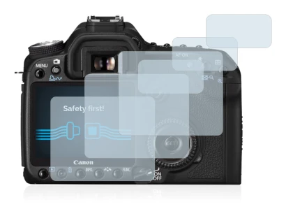 Image of the device Canon EOS 50D with a wide variety of screen protectors.