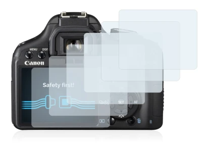Image of the device Canon EOS 500D with a wide variety of screen protectors.