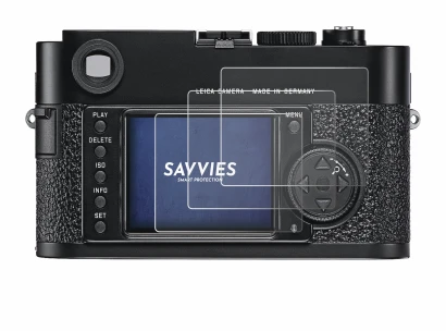 Image of the device Leica M9 with a wide variety of screen protectors.