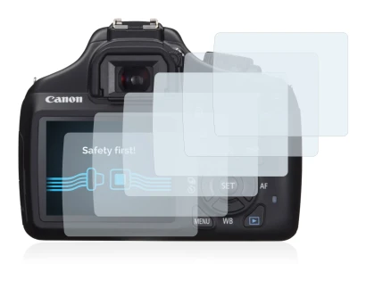 Image of the device Canon EOS 1100D with a wide variety of screen protectors.