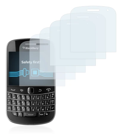 Image of the device RIM BlackBerry Bold Touch 9900 with a wide variety of screen protectors.