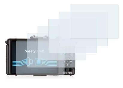 Image of the device Pentax Q with a wide variety of screen protectors.