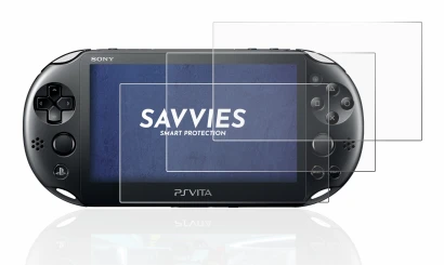 Image of the device Sony Playstation Vita with a wide variety of screen protectors.