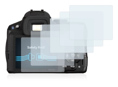 Image of the device Pentax K-30 with a wide variety of screen protectors.