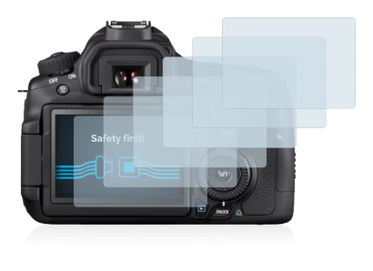 Image of the device Canon EOS 650D with a wide variety of screen protectors.
