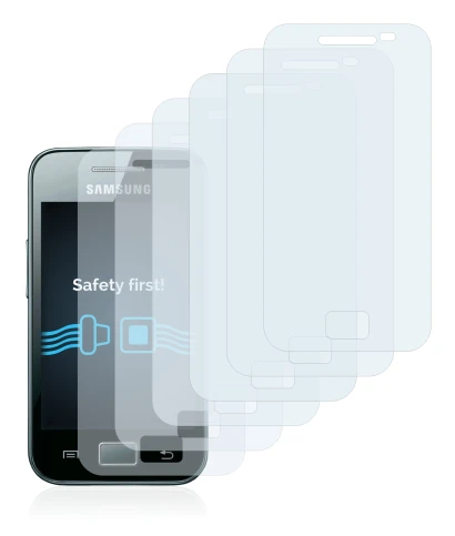 Image of the device Samsung Galaxy Ace S5830i with a wide variety of screen protectors.