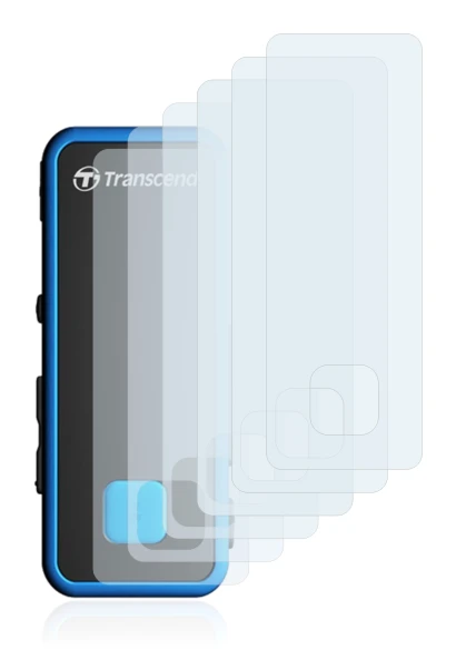 Image of the device Transcend MP350 with a wide variety of screen protectors.
