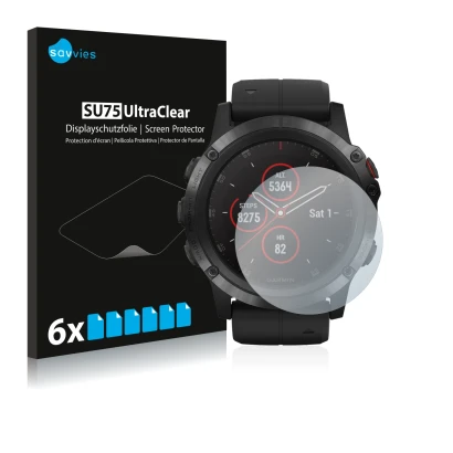 Front side of a product packaging with the brand logo Savvies. Next to it is the device Suunto Ambit3 Peak Black shown with th