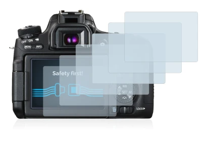 Image of the device Canon EOS 760D with a wide variety of screen protectors.