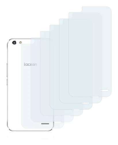 Image of the device iOcean X9 (Back) with a wide variety of screen protectors.