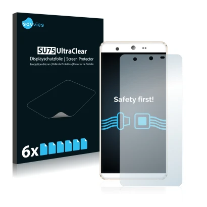 Front side of a product packaging with the brand logo Savvies. Next to it is the device Kingzone N5 shown with the correspondi