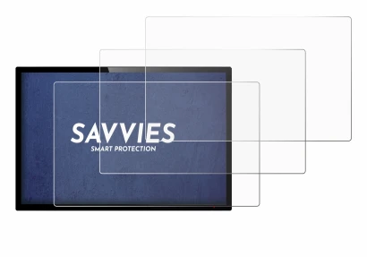 Image of the device with a wide variety of screen protectors.