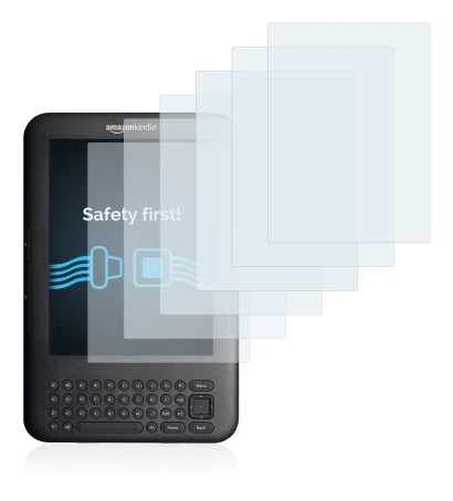 Image of the device Amazon Kindle 3 with a wide variety of screen protectors.