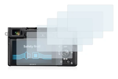 Image of the device Sony Alpha 6300 with a wide variety of screen protectors.